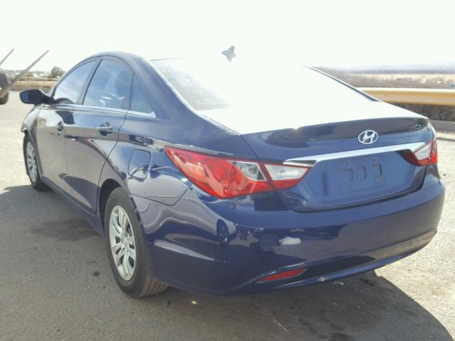 5NPEB4AC0BH028936 - 2011 HYUNDAI SONATA GLS BLUE photo 3