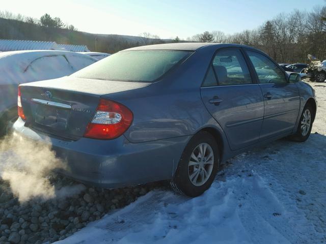 4T1BF32K84U578302 - 2004 TOYOTA CAMRY LE BLUE photo 4