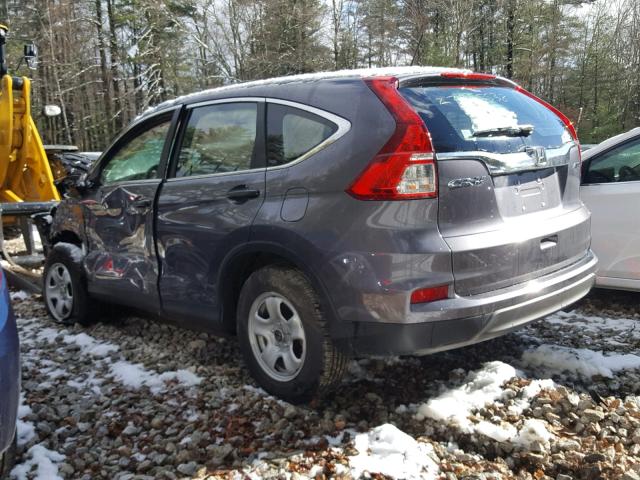 5J6RM4H37GL100214 - 2016 HONDA CR-V LX GRAY photo 3