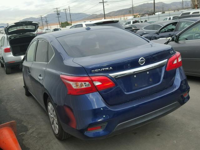 3N1AB7AP2GL650743 - 2016 NISSAN SENTRA S BLUE photo 3