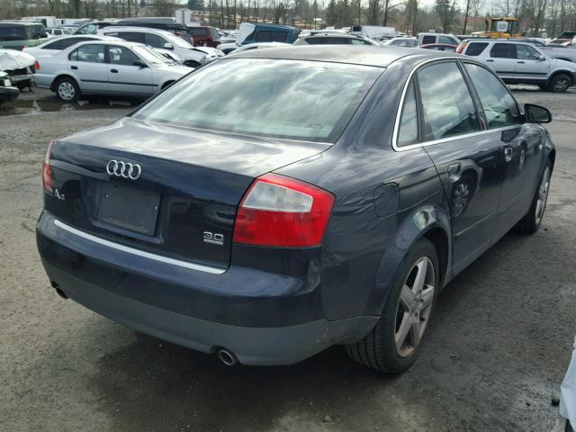 WAULT68E93A317231 - 2003 AUDI A4 3.0 QUA BLUE photo 4