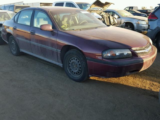 2G1WF52E249325493 - 2004 CHEVROLET IMPALA MAROON photo 1