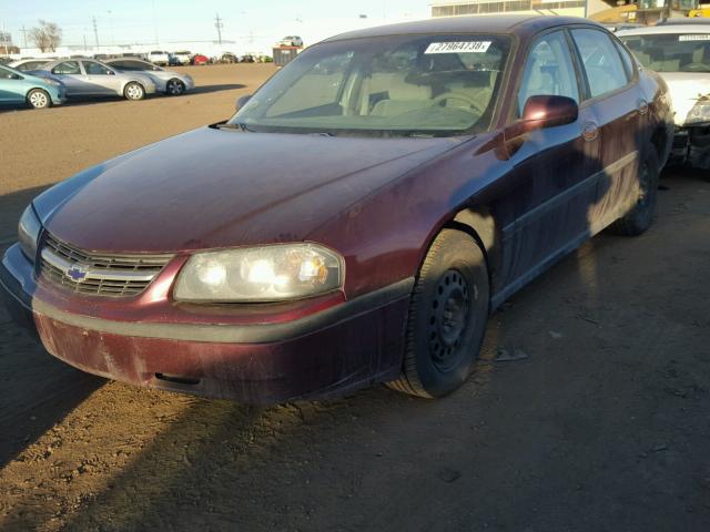 2G1WF52E249325493 - 2004 CHEVROLET IMPALA MAROON photo 2