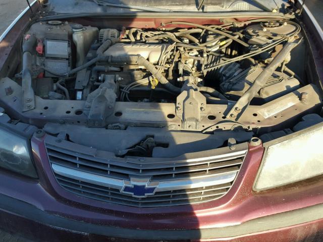 2G1WF52E249325493 - 2004 CHEVROLET IMPALA MAROON photo 7