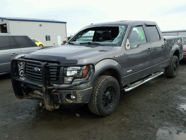 1FTFW1ET1BKE10119 - 2011 FORD F150 SUPER CHARCOAL photo 2