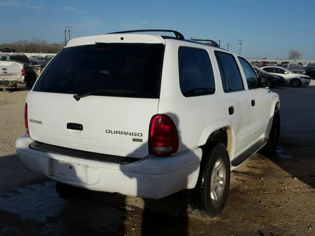 1D4HS48N93F565677 - 2003 DODGE DURANGO SL WHITE photo 4