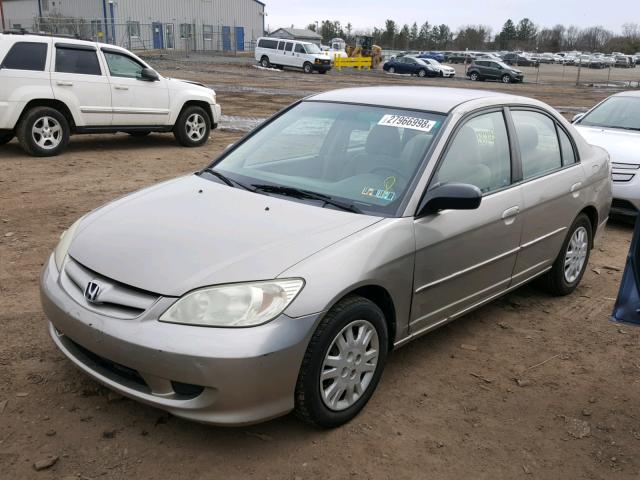 2HGES16535H517449 - 2005 HONDA CIVIC LX GOLD photo 2