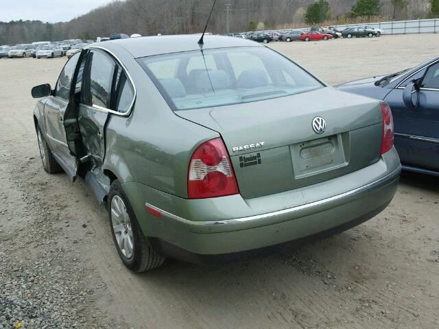 WVWPD63B93P187849 - 2003 VOLKSWAGEN PASSAT GLS GREEN photo 3