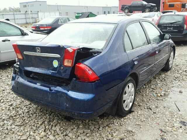 2HGES168X2H919619 - 2002 HONDA CIVIC LX BLUE photo 4