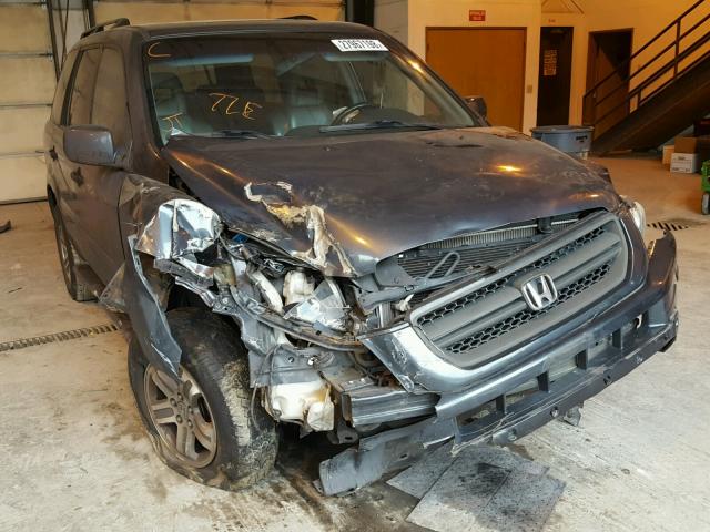 2HKYF18605H513582 - 2005 HONDA PILOT EXL GRAY photo 1