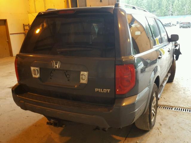 2HKYF18605H513582 - 2005 HONDA PILOT EXL GRAY photo 4