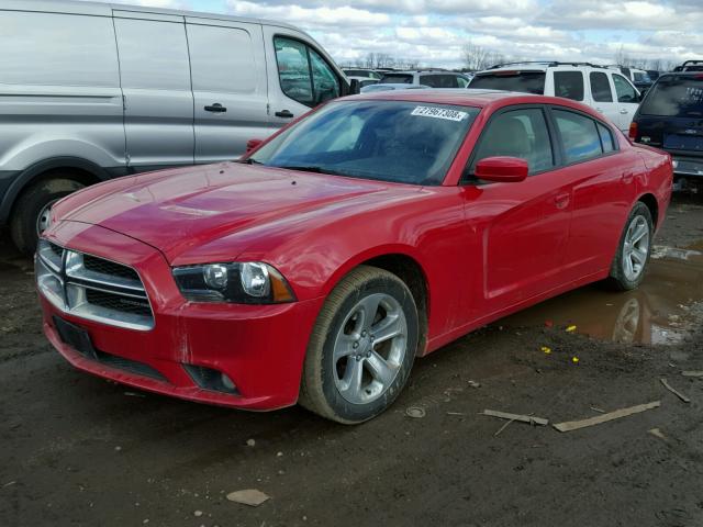 2B3CL3CG9BH502598 - 2011 DODGE CHARGER RED photo 2