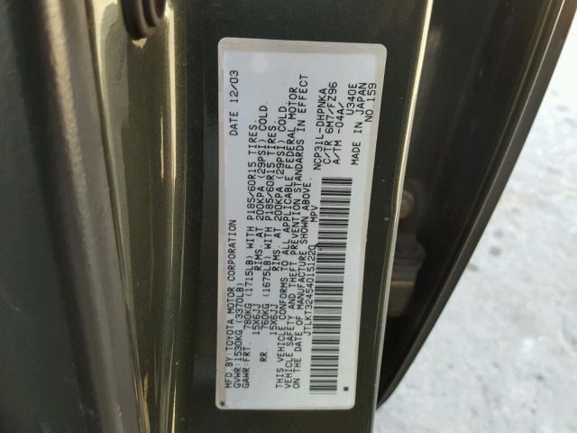 JTLKT324540151220 - 2004 TOYOTA SCION XB 石墨色 照片 10