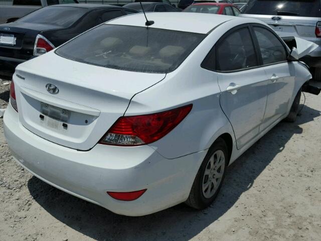 KMHCT4AE9EU674830 - 2014 HYUNDAI ACCENT GLS WHITE photo 4