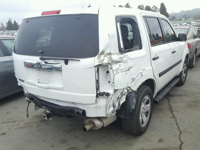 5FNYF3H29CB013036 - 2012 HONDA PILOT LX WHITE photo 4