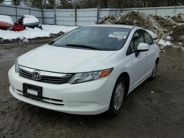 2HGFB2F65CH324266 - 2012 HONDA CIVIC HF WHITE photo 2