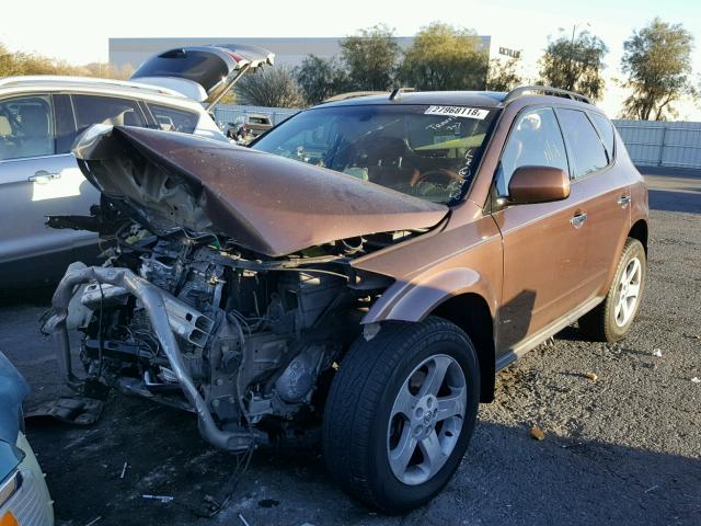 JN8AZ08T33W102438 - 2003 NISSAN MURANO SL BROWN photo 2