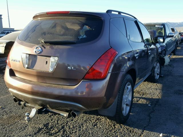 JN8AZ08T33W102438 - 2003 NISSAN MURANO SL BROWN photo 4