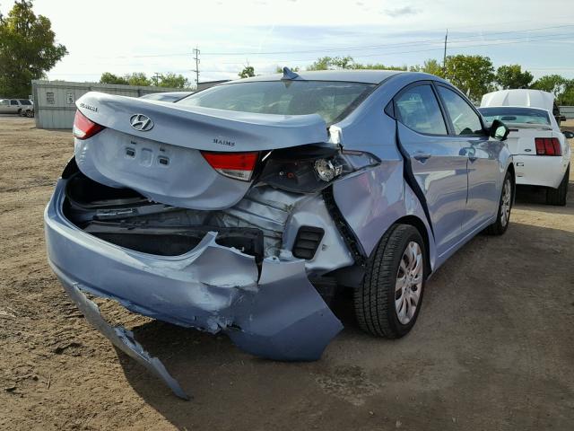 KMHDH4AE3CU409419 - 2012 HYUNDAI ELANTRA GL BLUE photo 4