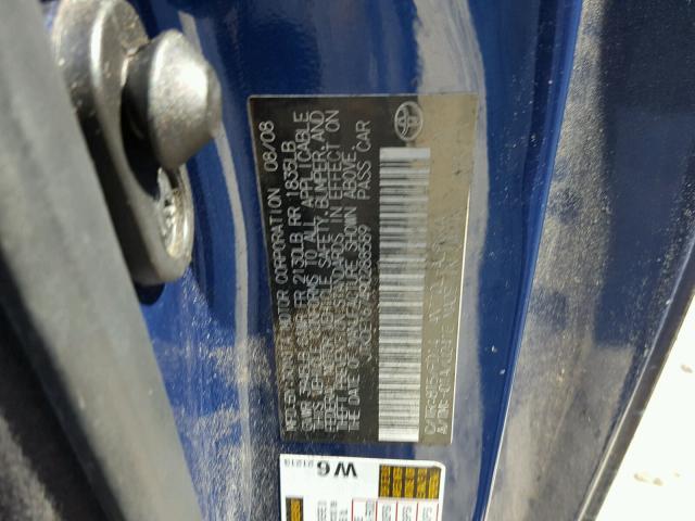 JTKDE167490288589 - 2009 TOYOTA SCION TC 蓝色 照片 10