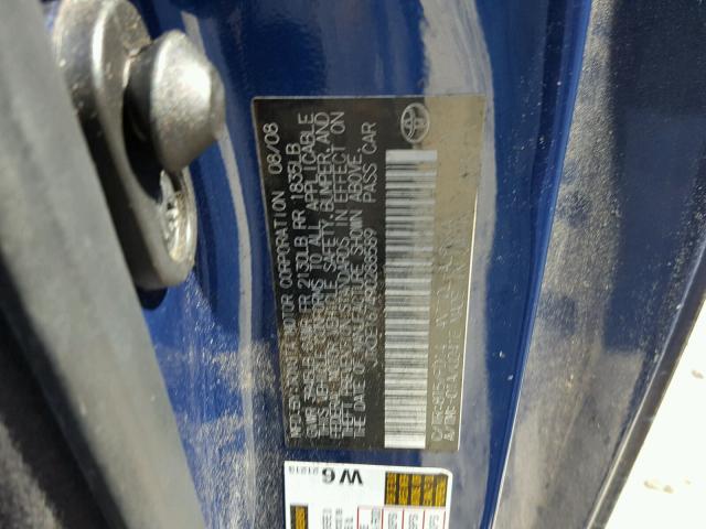 JTKDE167490288589 - 2009 TOYOTA SCION TC BLUE photo 10