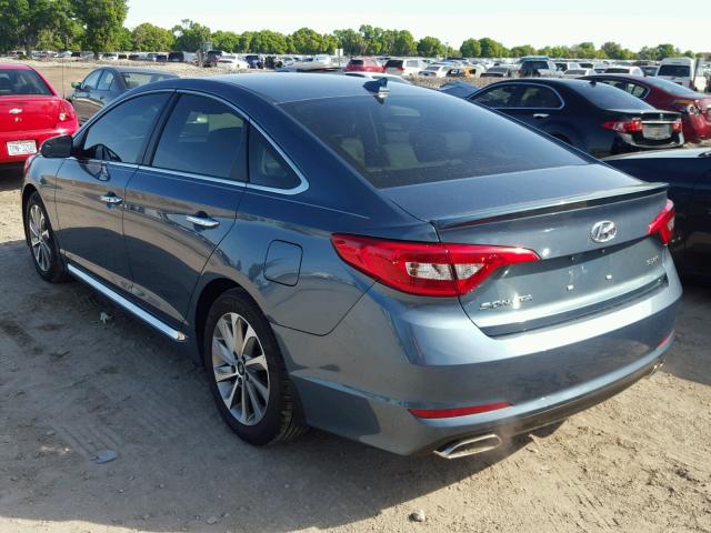 5NPE34AFXHH566625 - 2017 HYUNDAI SONATA SPO BLUE photo 3