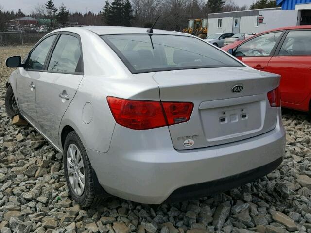 KNAFT4A22A5255419 - 2010 KIA FORTE LX SILVER photo 3