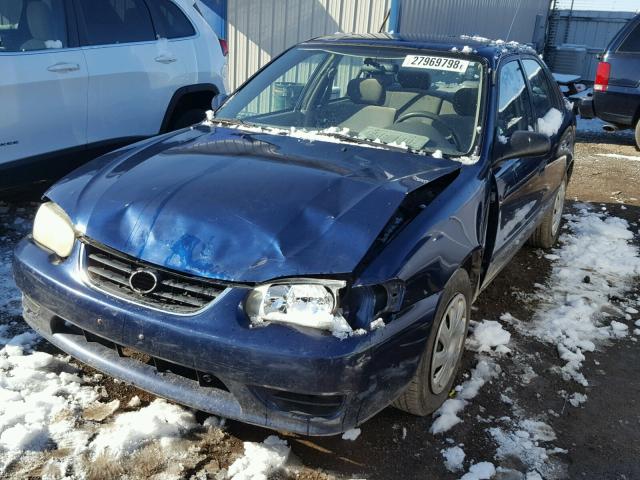 2T1BR12EX1C504768 - 2001 TOYOTA COROLLA CE BLUE photo 2