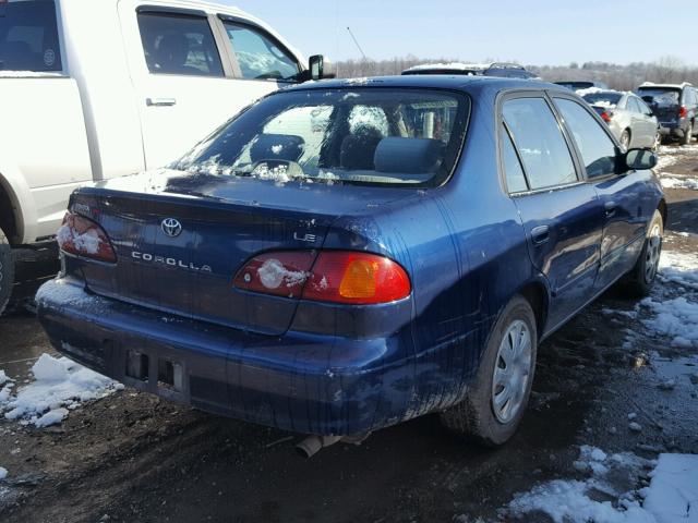 2T1BR12EX1C504768 - 2001 TOYOTA COROLLA CE BLUE photo 4