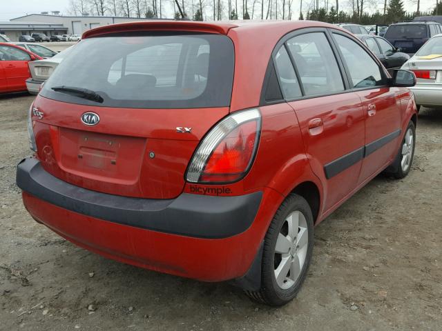 KNADE163976292858 - 2007 KIA RIO 5 SX RED photo 4