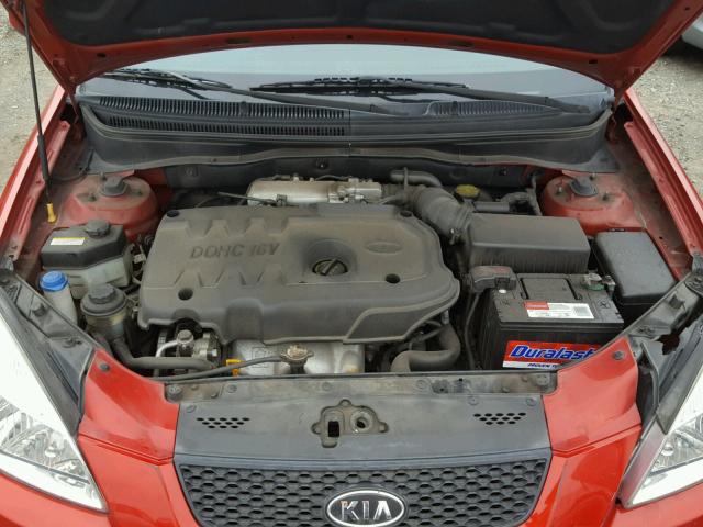 KNADE163976292858 - 2007 KIA RIO 5 SX RED photo 7