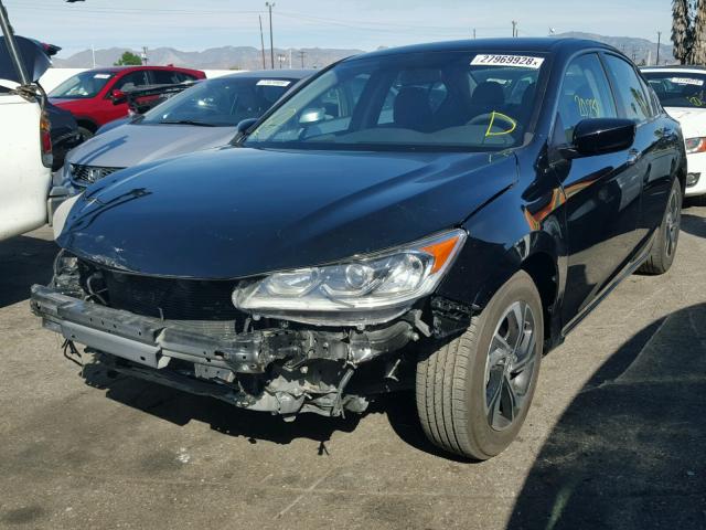 1HGCR2F31HA002217 - 2017 HONDA ACCORD LX BLACK photo 2