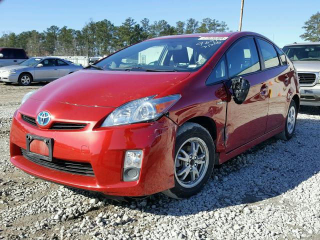 JTDKN3DU8A1271103 - 2010 TOYOTA PRIUS RED photo 2