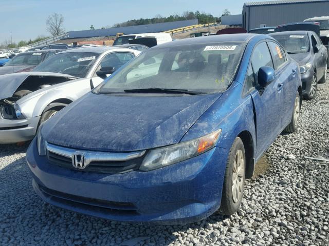 19XFB2F55CE058166 - 2012 HONDA CIVIC LX BLUE photo 2