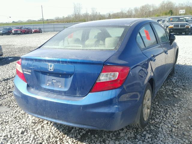 19XFB2F55CE058166 - 2012 HONDA CIVIC LX BLUE photo 4