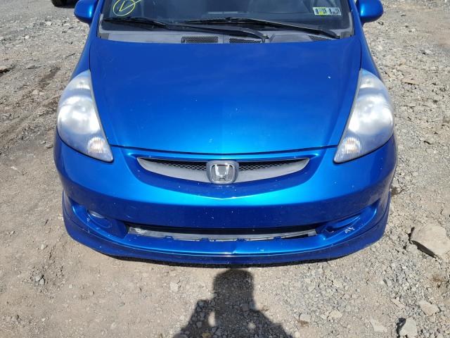 JHMGD38647S035988 - 2007 HONDA FIT S BLUE photo 9