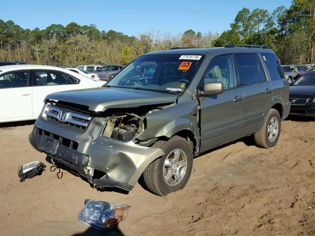 5FNYF28557B022990 - 2007 HONDA PILOT EXL GREEN photo 2