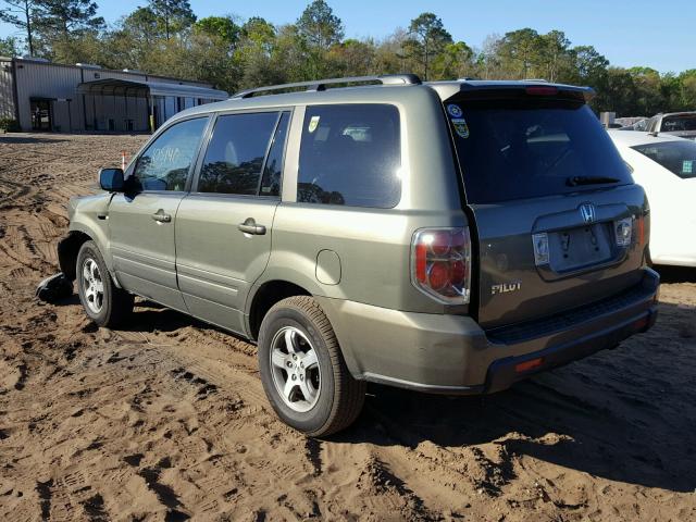 5FNYF28557B022990 - 2007 HONDA PILOT EXL GREEN photo 3