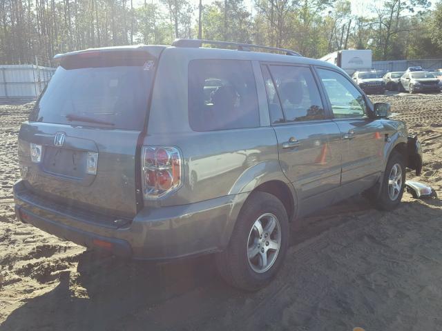 5FNYF28557B022990 - 2007 HONDA PILOT EXL GREEN photo 4