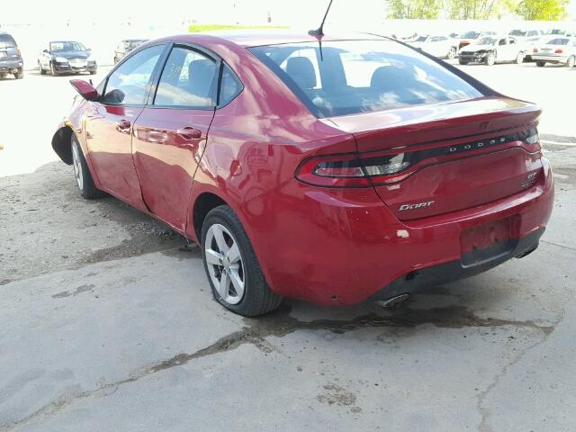 1C3CDFEB6FD345439 - 2015 DODGE DART GT RED photo 3