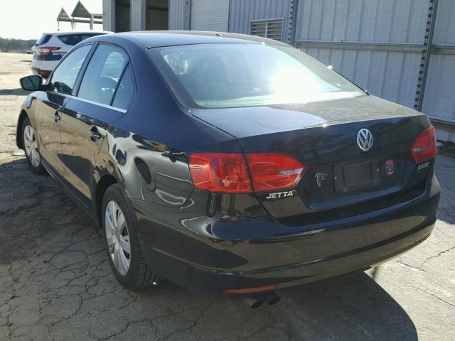 3VWDP7AJ2DM392458 - 2013 VOLKSWAGEN JETTA SE BLACK photo 3