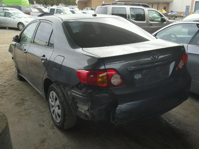 1NXBU4EE6AZ365605 - 2010 TOYOTA COROLLA BA CHARCOAL photo 3