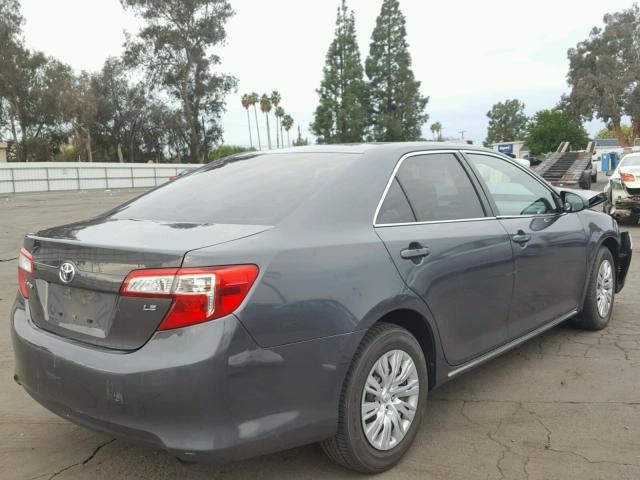 4T4BF1FK9ER405569 - 2014 TOYOTA CAMRY L GRAY photo 4