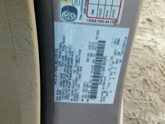 3FAFP07156R184595 - 2006 FORD FUSION SE BEIGE photo 10