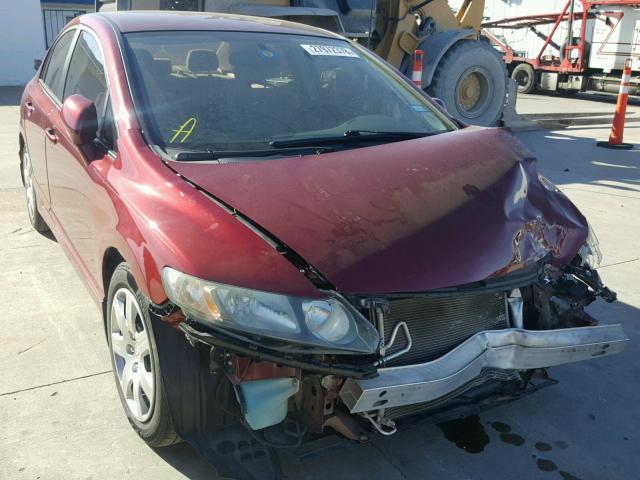 19XFA16549E047049 - 2009 HONDA CIVIC LX MAROON photo 1