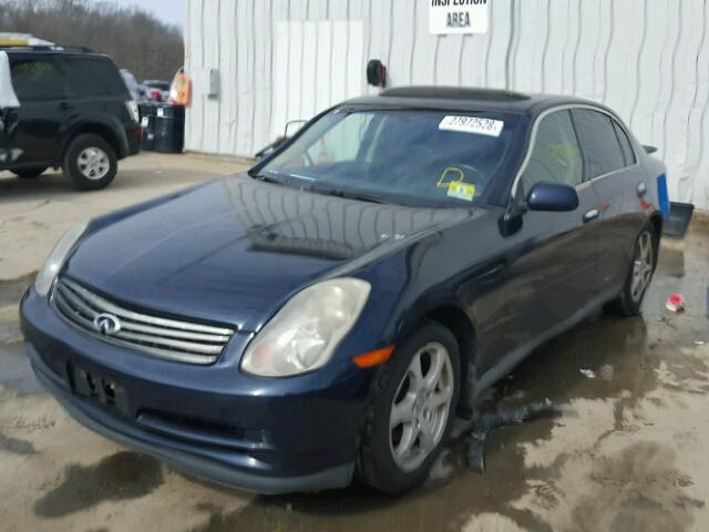 JNKCV51E13M003992 - 2003 INFINITI G35 BLUE photo 2