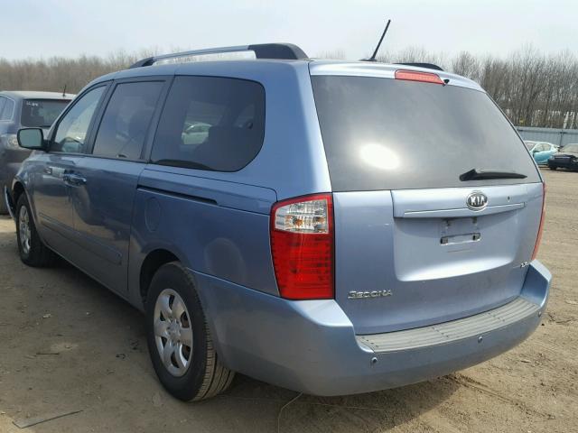 KNDMB233496314029 - 2009 KIA SEDONA EX BLUE photo 3