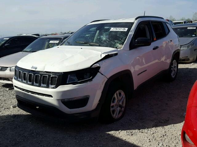 3C4NJCAB9JT105435 - 2018 JEEP COMPASS SP WHITE photo 2