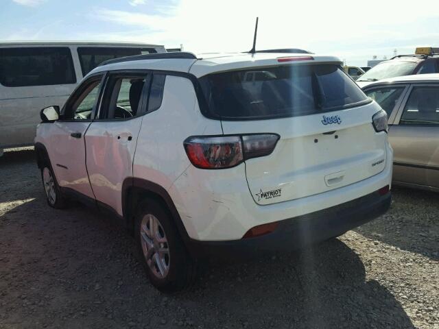 3C4NJCAB9JT105435 - 2018 JEEP COMPASS SP WHITE photo 3