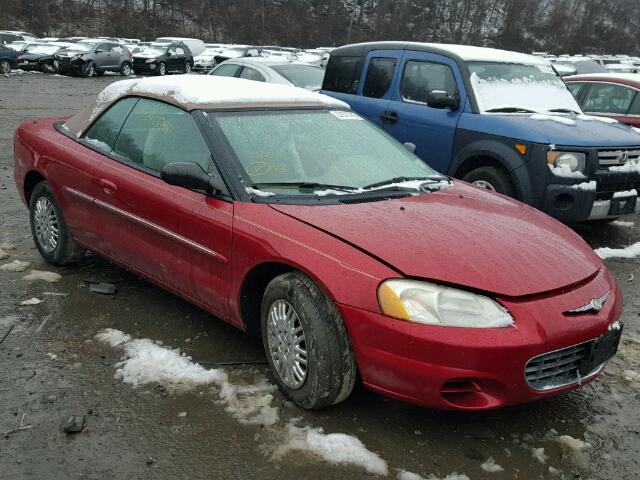 1C3EL45R32N210873 - 2002 CHRYSLER SEBRING LX MAROON photo 1